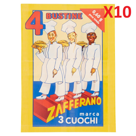 Zafferano 3 Cuochi - Italian Traditional Saffron for Risotto - Pack of 10