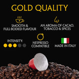 Caffe Mercanti Oro Italian Coffee Capsules - Nespresso Compatible - 100 Capsules